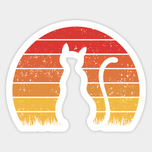 Cat Looking At Sunset Sticker